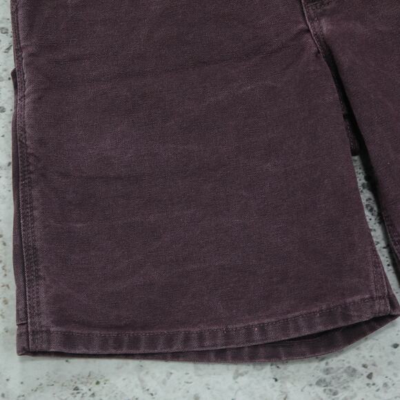 RARE Vintage Carhartt B24 BRG Burgundy Purple Carpenter Shorts 29.5x7.25 - Picture 8 of 13
